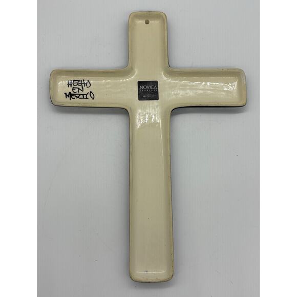Novica Collection colorful hand painted cross made in Mexico - Picture 5 of 7